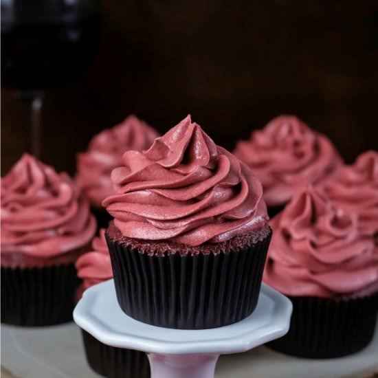 Chocolate and Red Wine Cupcakes