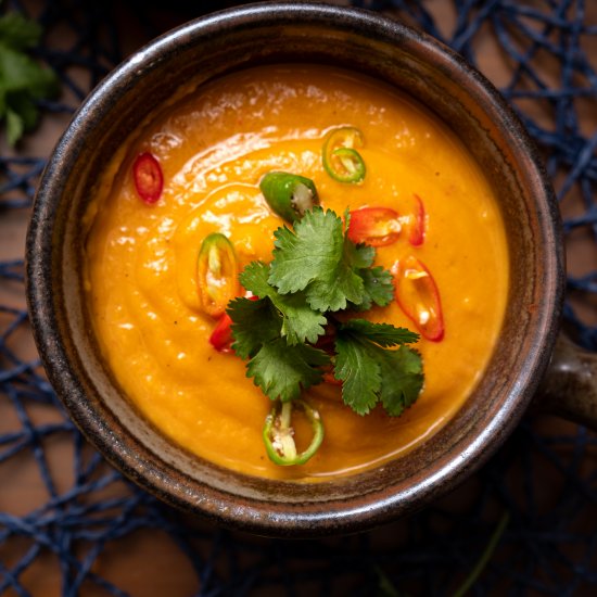 Spiced Kumara and Carrot Soup