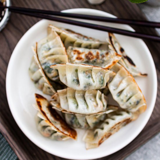 Grilled vegan gyoza (dumplings)