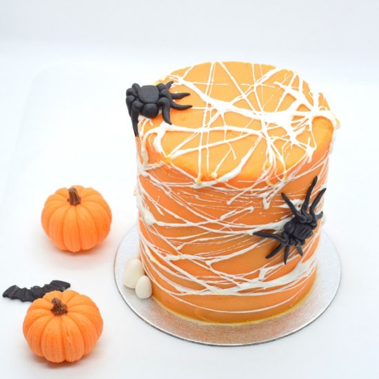 Spiderweb Orange Vanilla Mini Cake