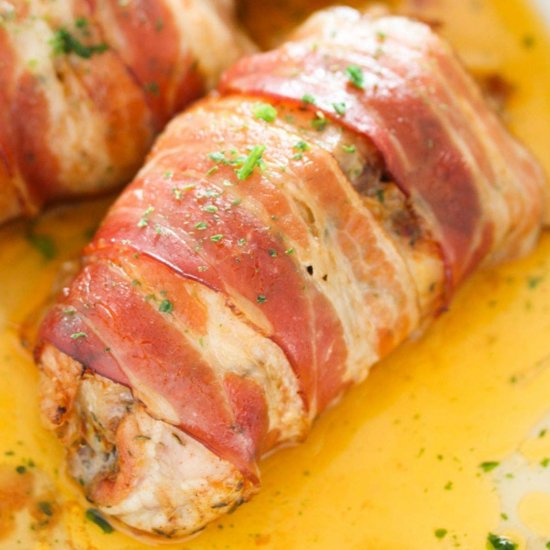 Easy Bacon Wrapped Chicken Thighs