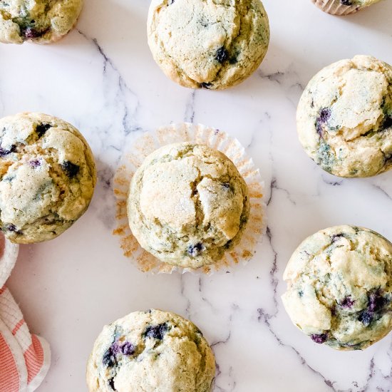 Bakery Style Blueberry Muffins