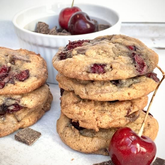 Cherry Dark Chocolate Chip Cookies