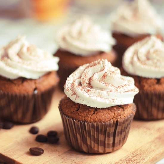 Gluten-free vegan tiramisu cupcakes