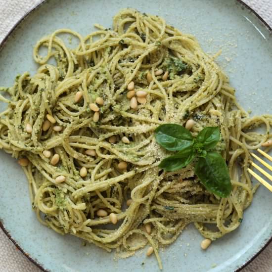 Basil Cashew Pesto Pasta