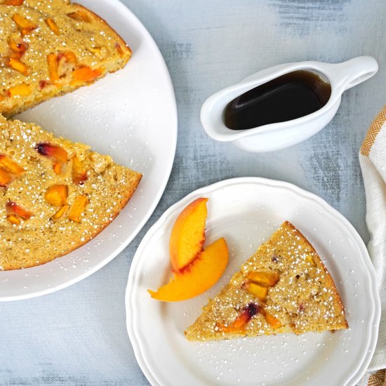 Oven Baked Peach Pancake