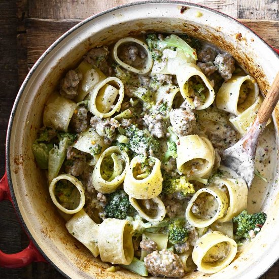 Creamy Pasta with Pork and Broccoli