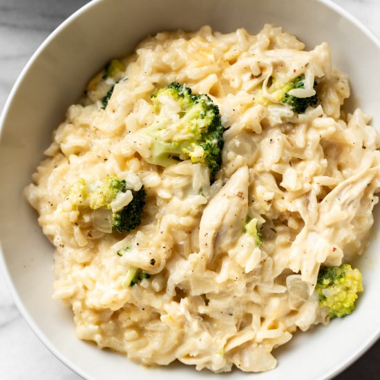 cheesy chicken, broccoli, and rice