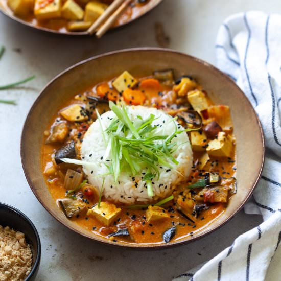 Roasted Eggplant and Tofu Curry