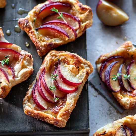 Puff Pastry Plum and Brie Tarts