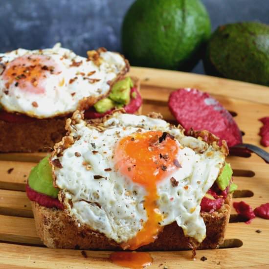 Beetroot Avocado Sourdough Toast