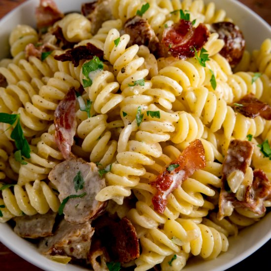 Creamy Sausage Pasta with Bacon