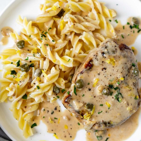 Pork Chops in Lemon Caper Sauce