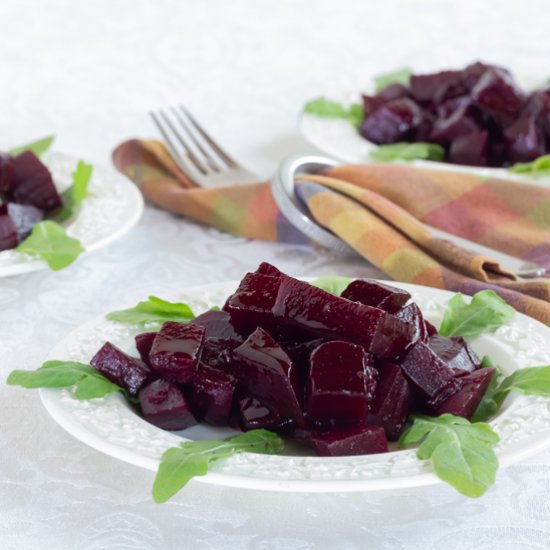 Braised Beets with A Balsamic Glaze