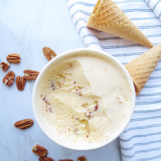 Homemade Butter Pecan Ice Cream