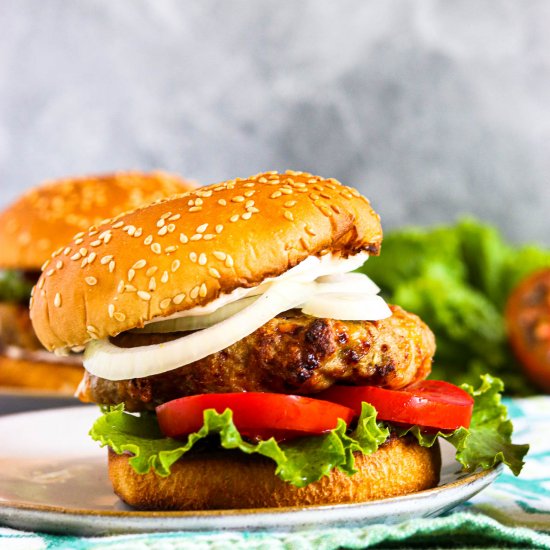 Cheesy Air Fryer Turkey Burgers