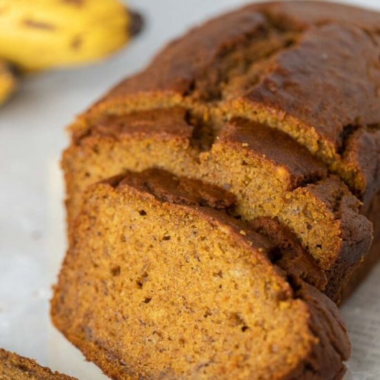 Pumpkin banana bread loaf