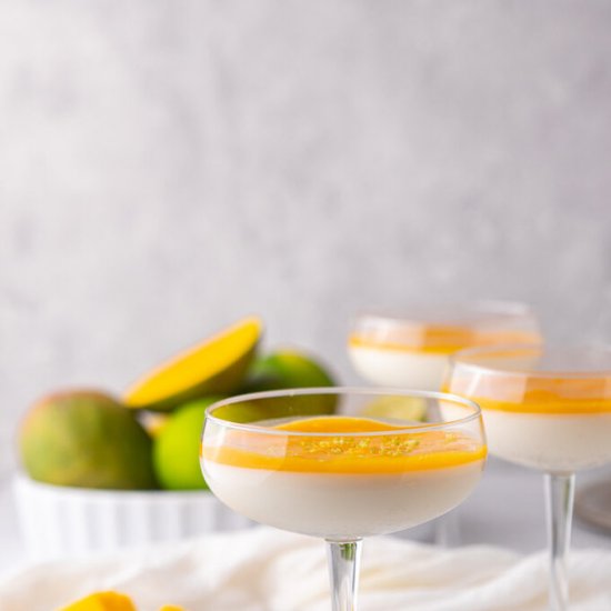 Mango panna cotta desserts