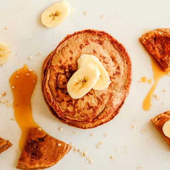 Vegan Banana Oatmeal Pancakes