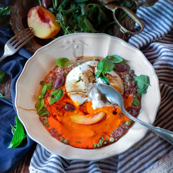 Burrata with Red Pepper Cream