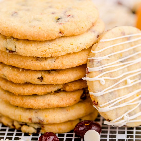 Cranberry Orange Shortbread Cookies