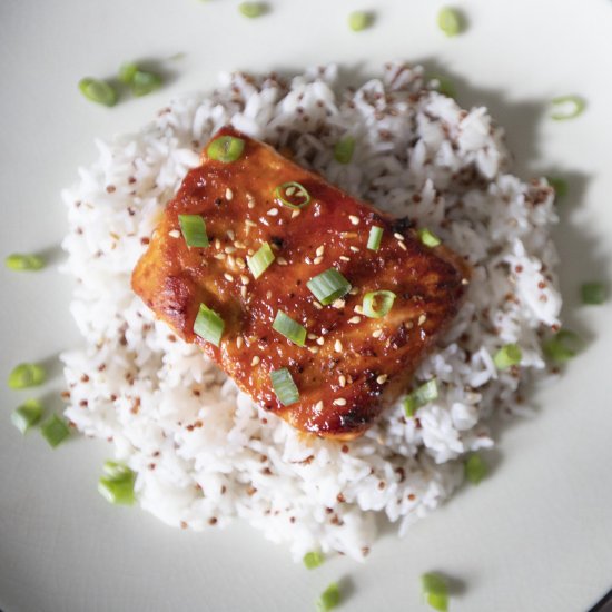 Oven baked gochujang salmon fillets