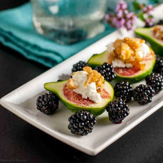 Fresh Figs with Goat Cheese & Honey