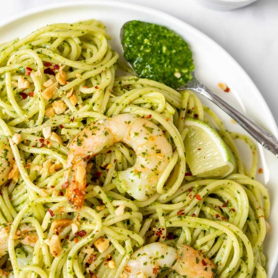 Cilantro Lime Pasta with Shrimp