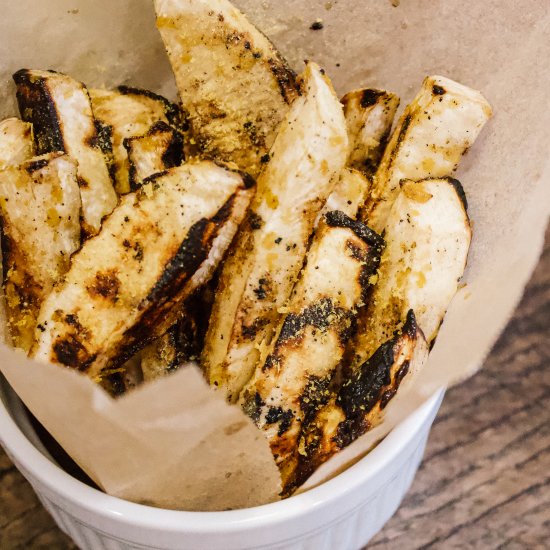 Rutabaga Cheesy Truffle Fries