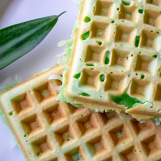 Vietnamese Coconut Pandan Waffles