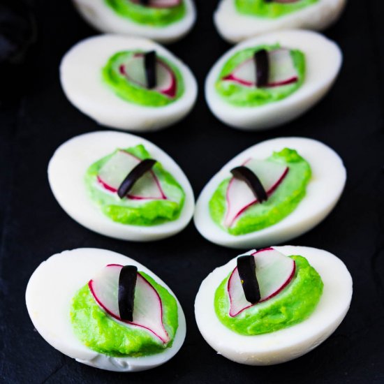 Spooky Halloween Deviled Eggs