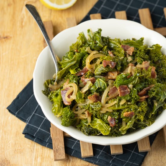 Braised Kale with Bacon