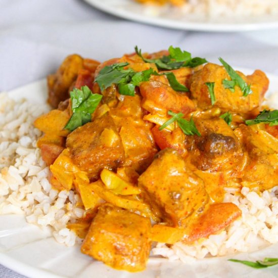 Delicious vegan butter chicken