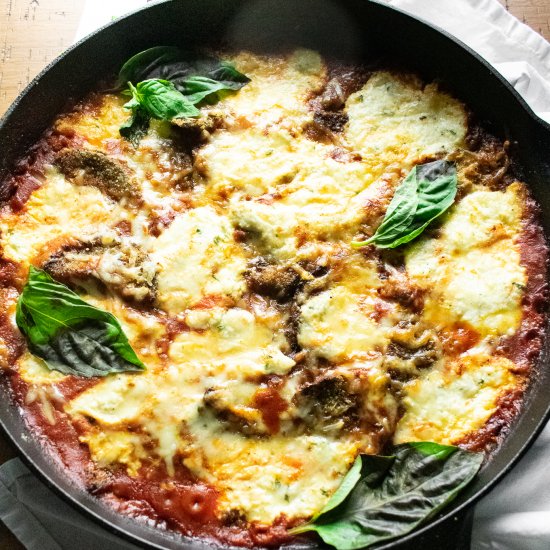 Crispy Baked Eggplant Skillet