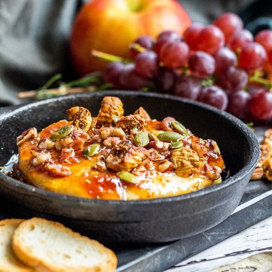 Baked Brie with Fig Jam and Honey