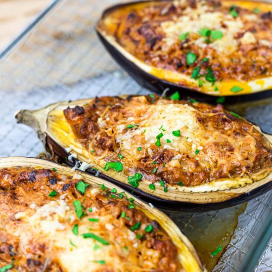 Keto Stuffed Eggplant Boats