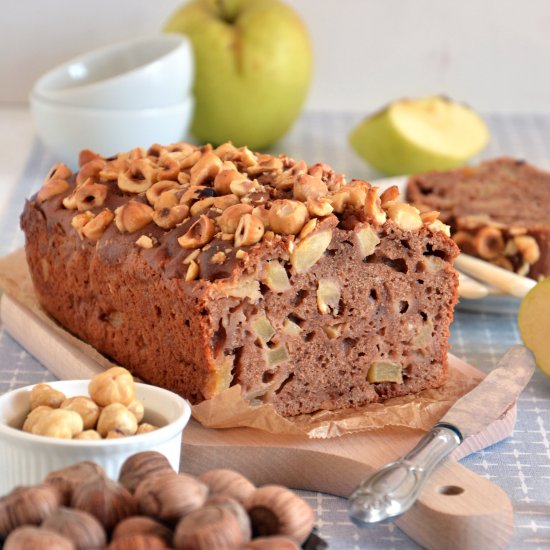 Apple and chocolate pound cake