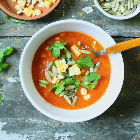 Smoky Tomato Corn Soup