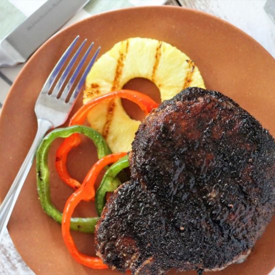 Ginger Teriyaki Crusted Pork Chops