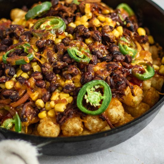 BBQ Pulled Pork Tater Tot Nachos