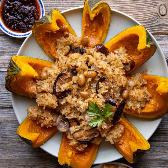 Sticky rice in kabocha