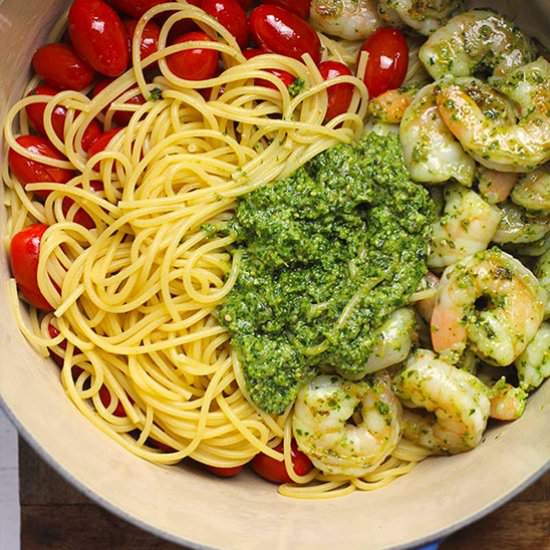 Shrimp Pesto Pasta