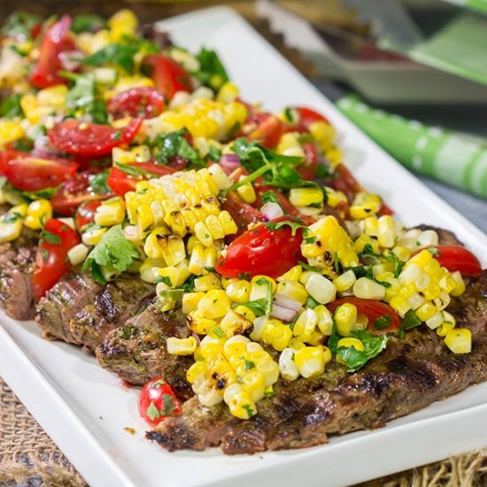 Grilled Flank Steak with Corn Salsa