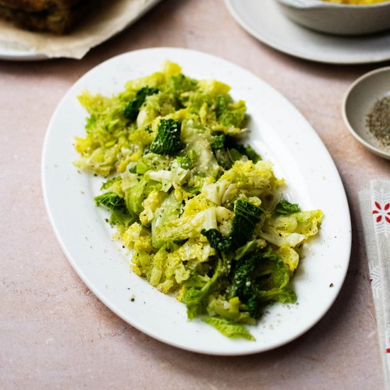 Best Buttery Leeks & Cabbage