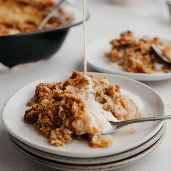 Apple Crumble with Custard