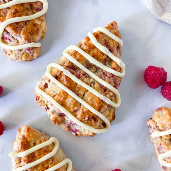 Raspberry White Chocolate Scones