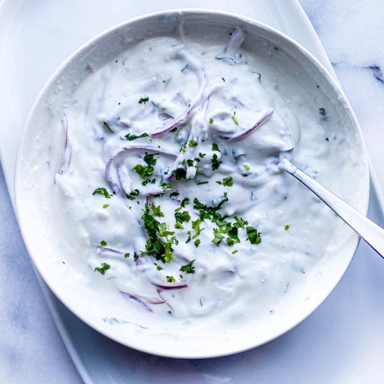 Onion Raita-Onion Yogurt Sauce