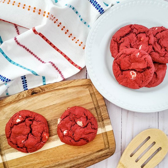 Red Velvet Cake Mix Cookies