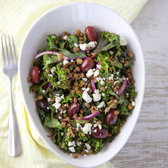 Mediterranean Lentil and Kale Salad