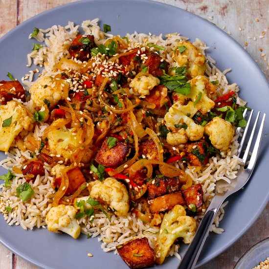 Cumin Cauliflower & Tofu Stir-fry